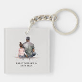 Porte-clés Lien père et fille noir (4) (Dos)