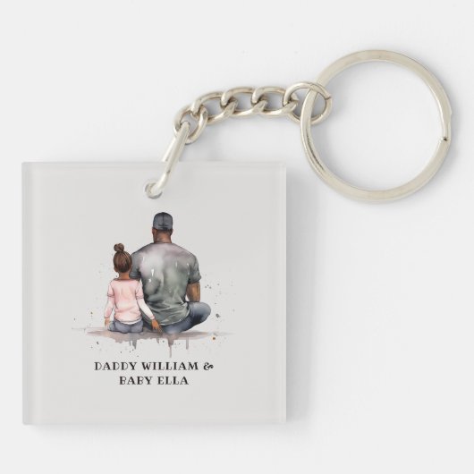 Porte-clés Lien père et fille noir (4) (Dos)