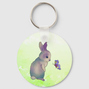 Porte-clés Lièvre avec papillon