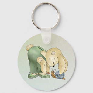 Porte-clés Lièvre et escargot