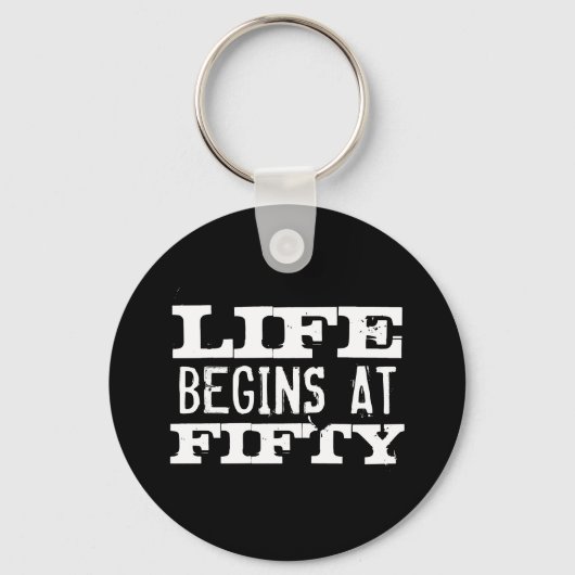 Porte-clés Life begins at 50 Funny Birthday keychain (Recto)