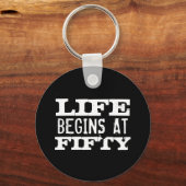 Porte-clés Life begins at 50 Funny Birthday keychain (Recto)