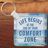 Porte-clés Life Begins At Motivational Quote Keepsake (Recto)