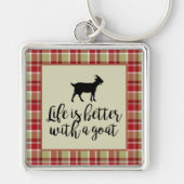 Porte-clés Life Better With Goat Plaid   (Devant)