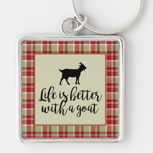 Porte-clés Life Better With Goat Plaid   (Devant)
