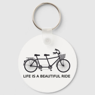 Porte-clés Life is a beautiful ride, tandem bicycle