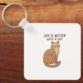 Porte-clés Life Is Better With a Cat – Cute Cat Lover Design (Recto)