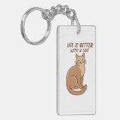 Porte-clés Life Is Better With a Cat – Cute Cat Lover Design (Devant gauche)