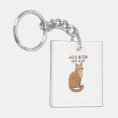 Porte-clés Life Is Better With a Cat – Cute Cat Lover Design (Devant gauche)