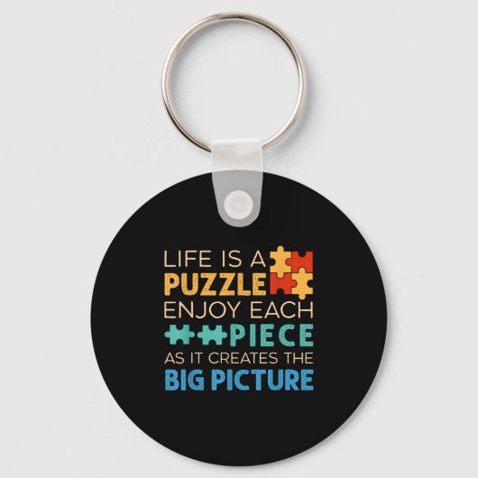 Porte-clés Life Is Puzzle Enjoy Each Ece _ Jigsaw Puzzle Love (Recto)