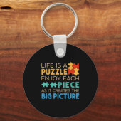 Porte-clés Life Is Puzzle Enjoy Each Ece _ Jigsaw Puzzle Love (Recto)