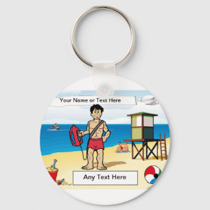 Porte-clés Lifeguard - Caricature masculine par PrintedPerfec