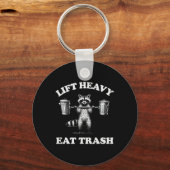 Porte-clés Lift Heavy Eat Trash Poids Lifting Funny Workout (Recto)
