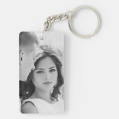 Porte-clés Light Grey on White Chrysanthemums with Photo (Dos)