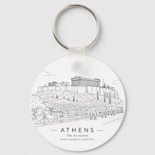 Porte-clés Ligne artistique de l'Acropole d'Athènes Parthénon
