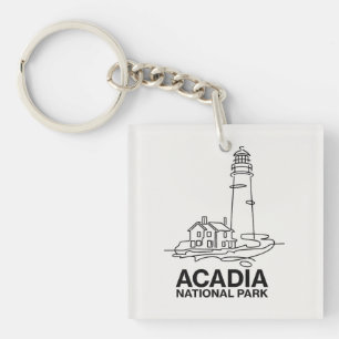 Porte-clés Ligne artistique du phare du parc national d'Acadi