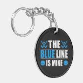Porte-clés Ligne bleue de hockey (Devant gauche)