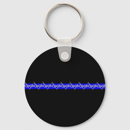 Porte-clés Ligne bleue du fil barbelé des corrections (Recto)