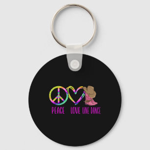 Porte-clés Ligne Danse Danse Enseignant Tie Dye Peace Love Li