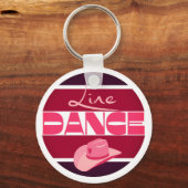 Porte-clés Ligne danse Love Cowboyhat rose (Recto)