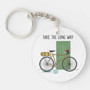 Porte-clés Ligne d'art de voyage aventure – Prenez le chemin