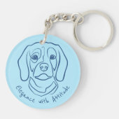 Porte-clés Ligne de Beagle, Élégance avec Attitude (Dos)