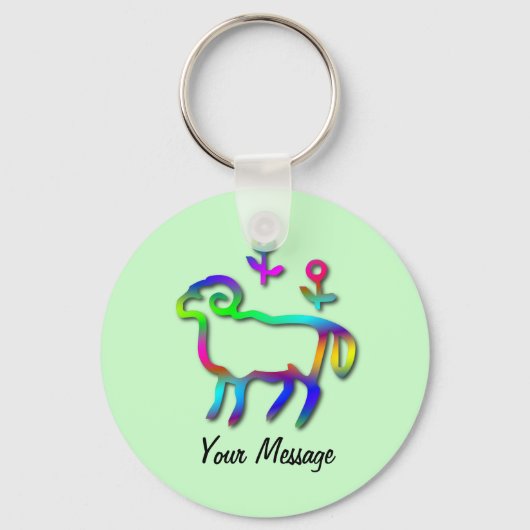 Porte-clés Ligne de couleur du panneau étoile Zodiac Aries (Recto)