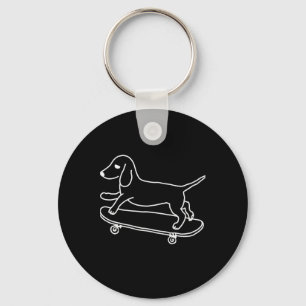 Porte-clés Ligne de planche à roulettes de teckel chiweenie