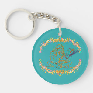 Porte-clés ligne dorée cercle artistique Stay Crea