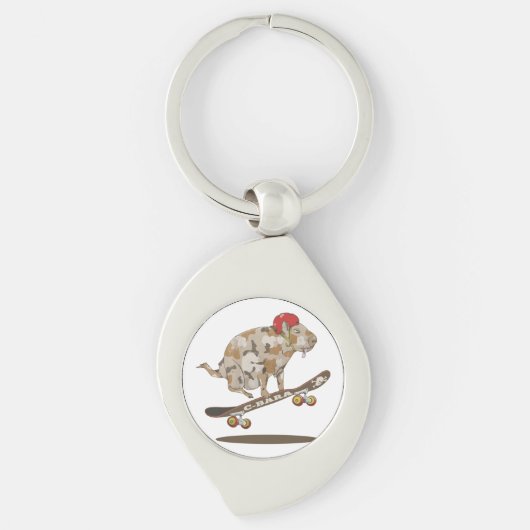 Porte-clés Ligne du skateboard de Capybara (Devant)