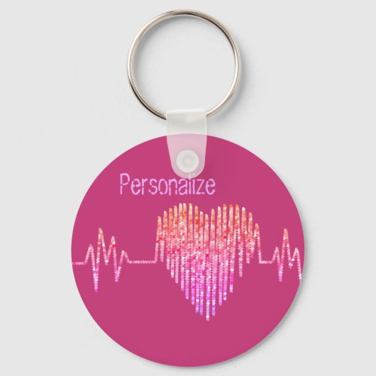 Porte-clés Ligne EKG coeur médical (Recto)