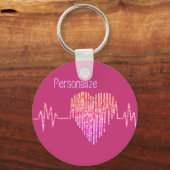 Porte-clés Ligne EKG coeur médical (Recto)