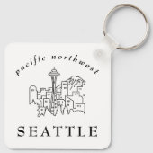 Porte-clés Ligne Skyline Pacific Northwest Seattle (Dos)