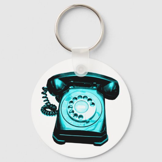 Porte-clés Ligne téléphonique Cyan (Recto)