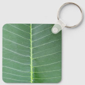 Porte-clés Lignes blanches de feuille verte et conception gra (Dos)