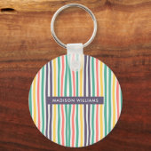 Porte-clés Lignes de couleur Monogramme Porte - clé minimalis (Recto)
