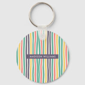 Porte-clés Lignes de couleur Monogramme Porte - clé minimalis (Verso)