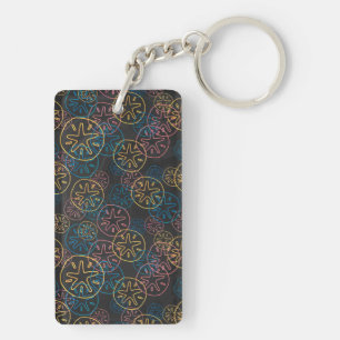 Porte-clés Lignes de Dollar de Sable Rouge Jaune Bleu