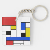 Porte-clés Lignes de Mondrian porte - clé (double face) de (Dos)