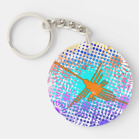 Porte-clés Lignes de Nazca Dorées Perdues Colibri (Devant)