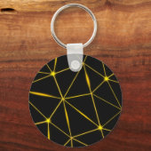 Porte-clés Lignes d'or triangles noirs géométriques (Recto)