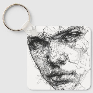 Porte-clés Lignes d'un regard fracturé
