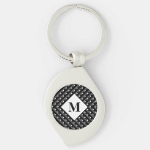 Porte-clés Lignes Monogram Black and Grey Angled