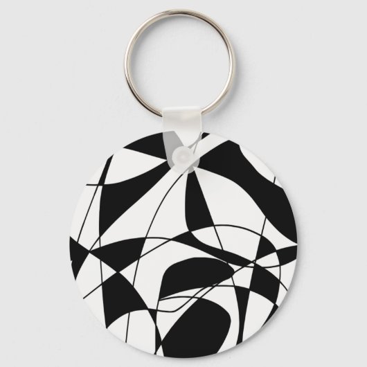 Porte-clés Lignes noires et blanches, motif d'impression coul (Recto)