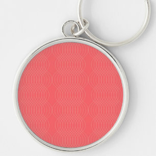 Porte-clés Lignes ondulées élégantes, simples, rouges, modern