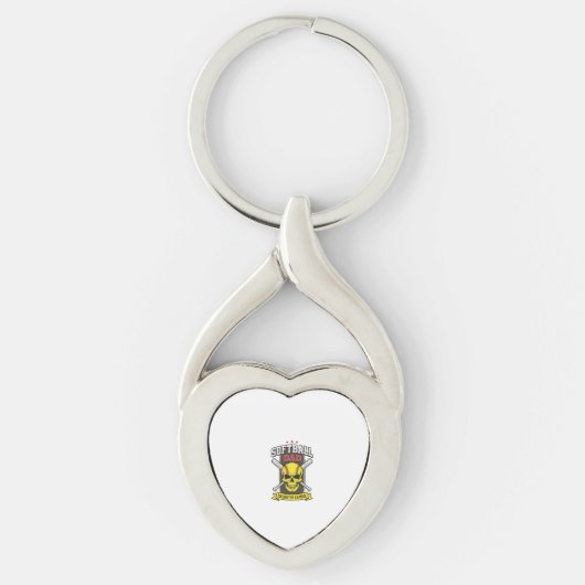 Porte-clés Ligue de softball père fille design vectoriel vint (Devant)