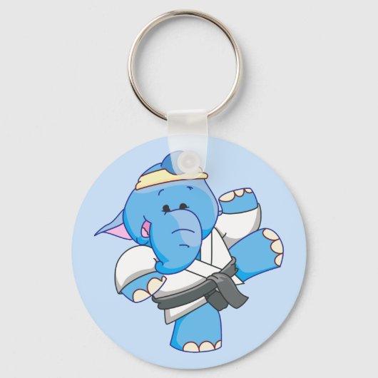 Porte-clés Lil Blue Elephant Karate (Recto)
