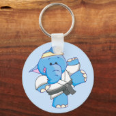 Porte-clés Lil Blue Elephant Karate (Recto)
