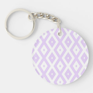 Porte-clés Lilac motif de diamants violet et blanc