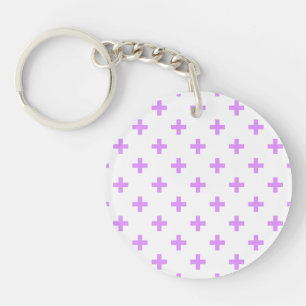 Porte-clés Lilac polka croise sur blanc